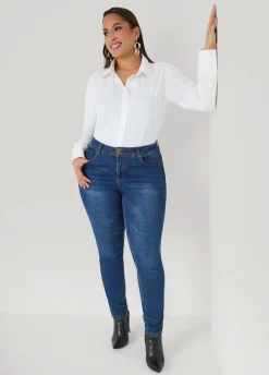 Cotton Blend Collared Shirt