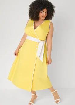 Cotton Blend Wrap Dress