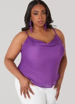 Cowl Neck Crepe Cami