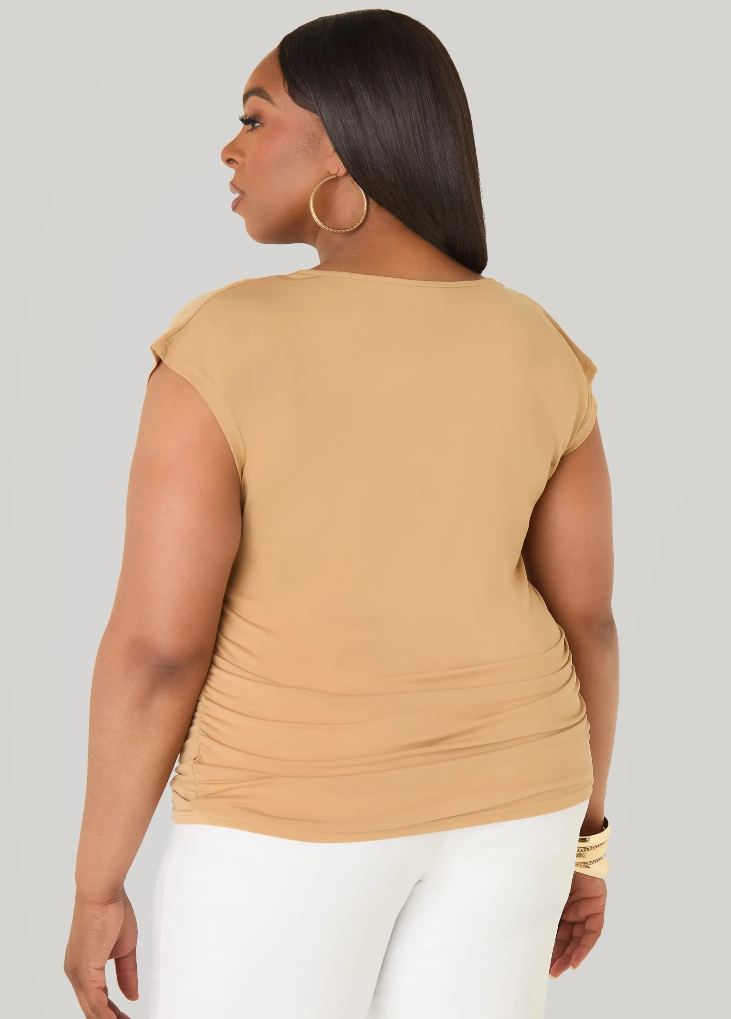 Cowl Neck Stretch Knit Top