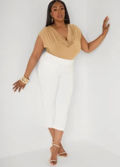 Cowl Neck Stretch Knit Top