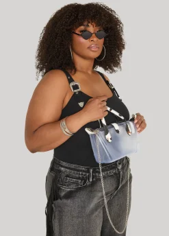 Cow Print Trimmed Clear Bag
