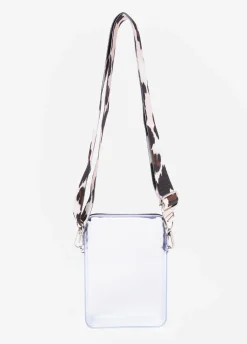 Cow Print Trimmed Clear Camera Bag