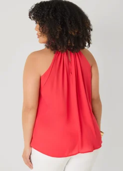 Crepe High Neck Top