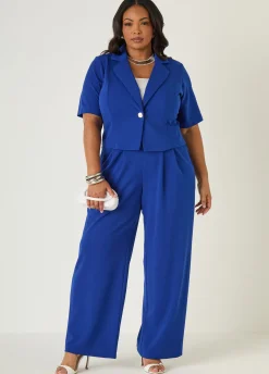 Cropped Crepe Blazer