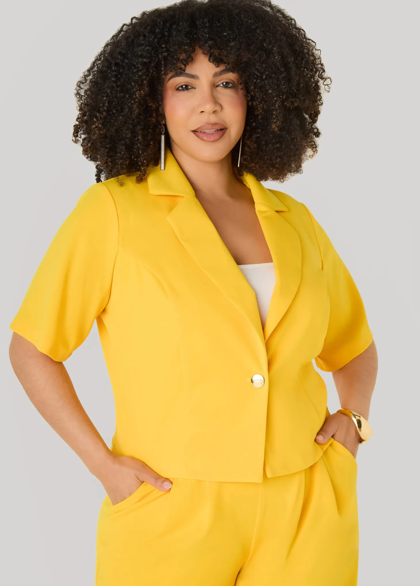 Cropped Crepe Blazer