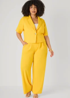 Cropped Crepe Blazer