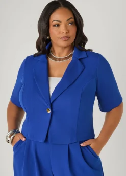 Cropped Crepe Blazer