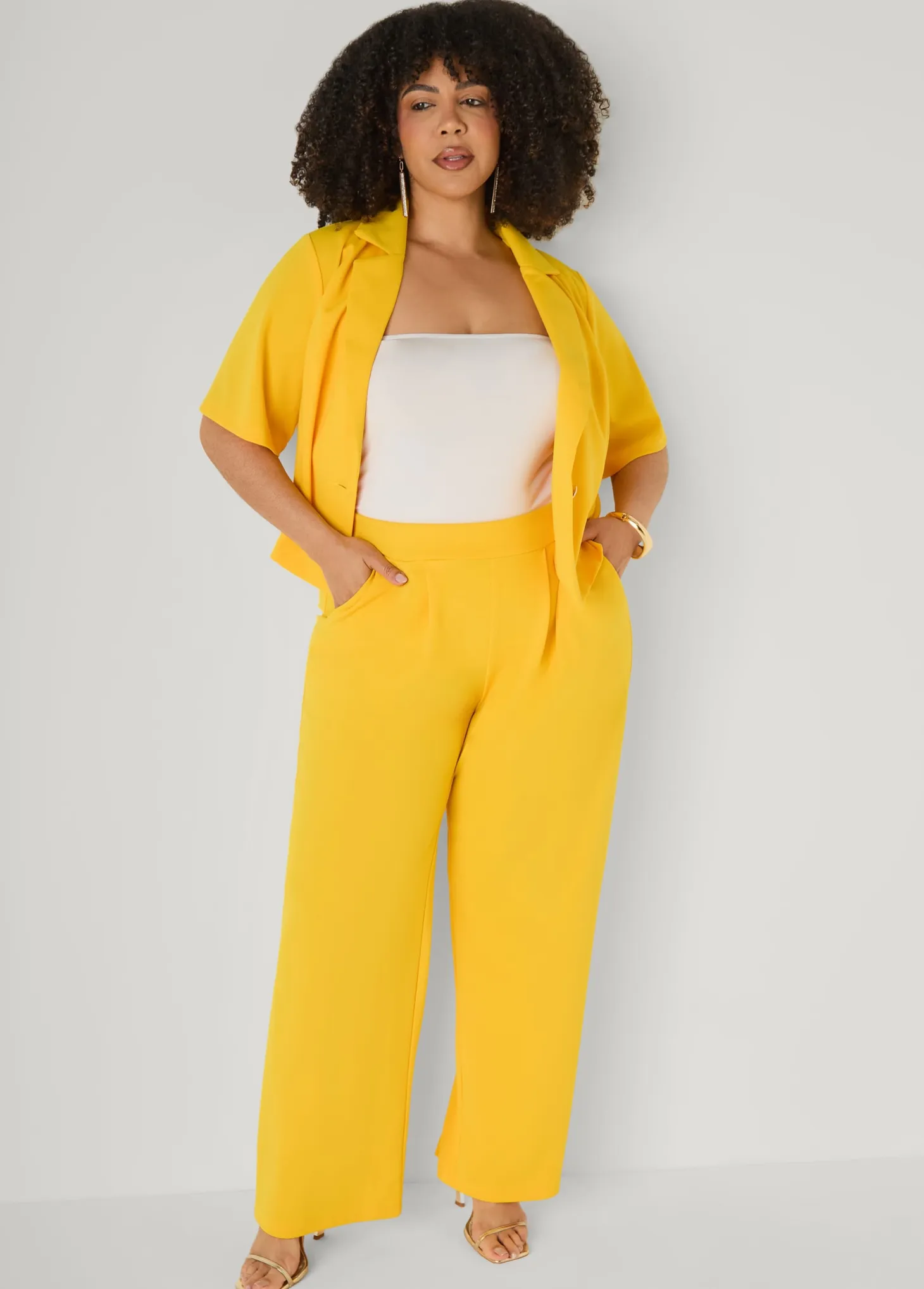 Cropped Crepe Blazer