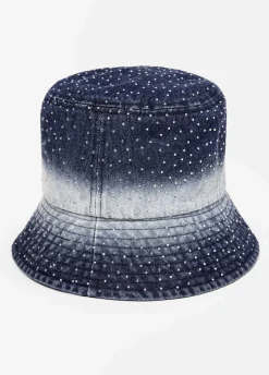 Crystal Ombre Denim Bucket Hat