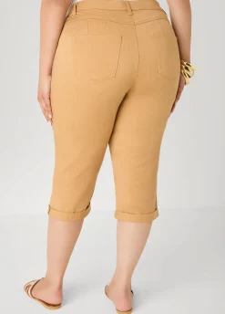 Cuffed Denim Capris