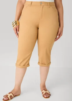 Cuffed Denim Capris