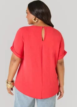 Cuffed Textured Top