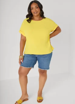 Cuffed Textured Top