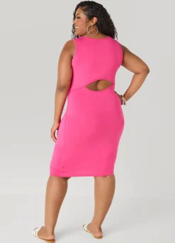 Cutout Parrot Midi Tank Dress