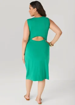 Cutout Parrot Midi Tank Dress