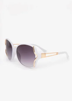Cutout Round Frame Sunglasses