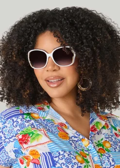 Cutout Round Frame Sunglasses