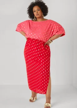 Dotted Two Tone Maxi Dress