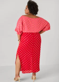 Dotted Two Tone Maxi Dress