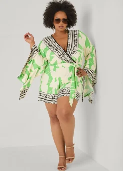 Drama Sleeved Printed Romper