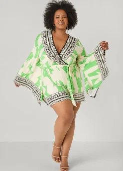 Drama Sleeved Printed Romper