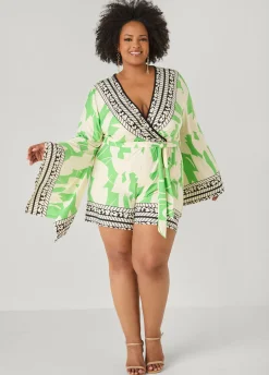 Drama Sleeved Printed Romper