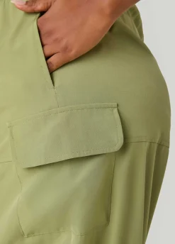 Drawstring Slip On Cargo Skirt