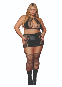 Dreamgirl Bralette And Garter Skirt Set