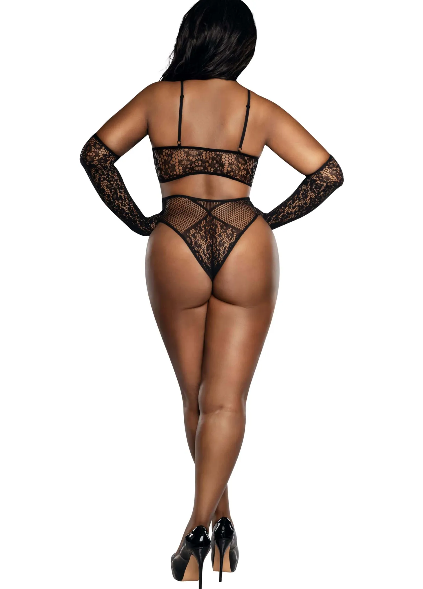 Dreamgirl Bralette Panty and Gloves Set