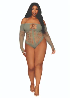 Dreamgirl Chain Trimmed Halter Mesh Teddy