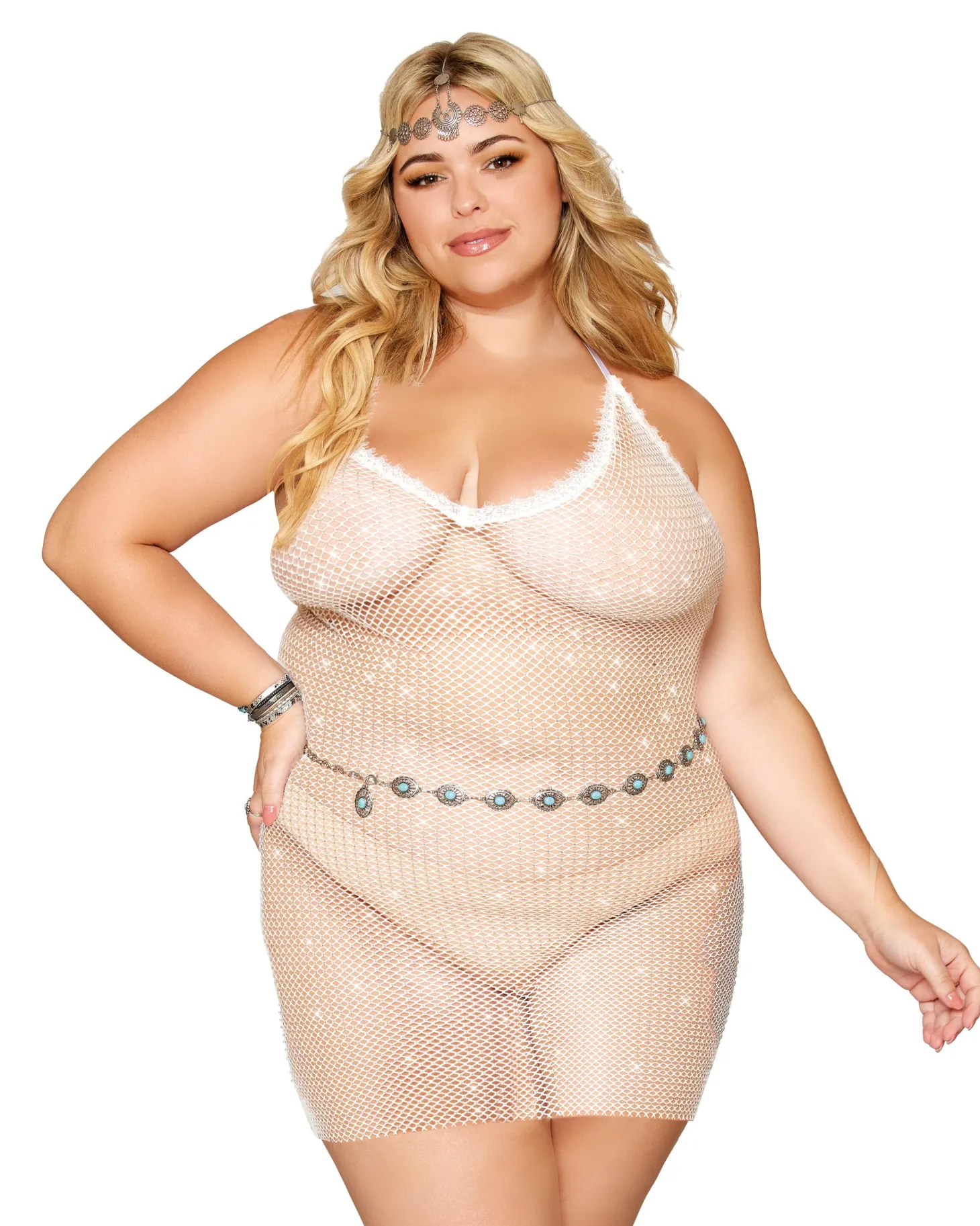 Dreamgirl Crystal Fishnet Chemise