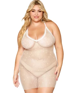 Dreamgirl Crystal Fishnet Chemise