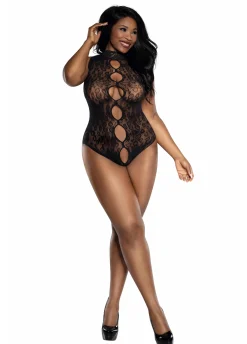 Dreamgirl Cutout Leopard Lace Teddy