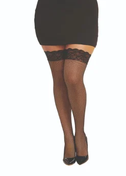Dreamgirl Lace And Mesh Thigh Highs