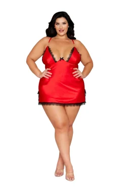 Dreamgirl Lace Trimmed Satin Chemise
