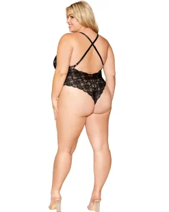 Dreamgirl Mosaic Lace Teddy And Skirt Set