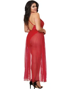 Dreamgirl Plus Size Lace Teddy And Maxi Skirt Set