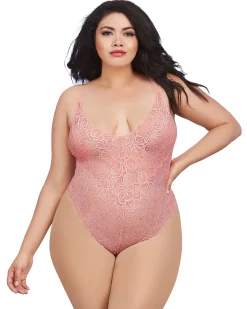 Dreamgirl Plus Size Lace Teddy And Maxi Skirt Set