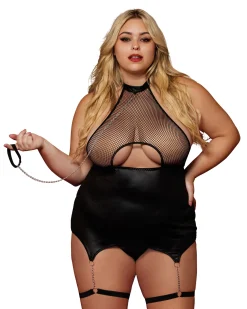 Dreamgirl Slip and Leash Set