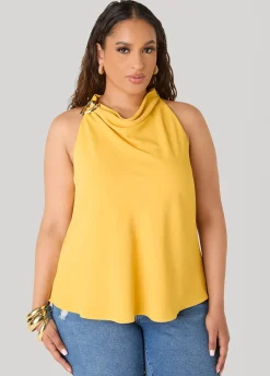 Embellished Cowl Neck Top