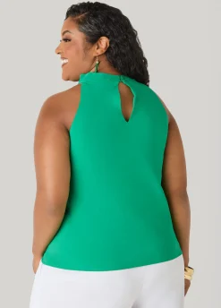 Embellished Cowl Neck Top