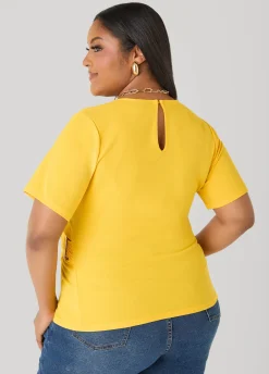 Embellished Faux Wrap Top