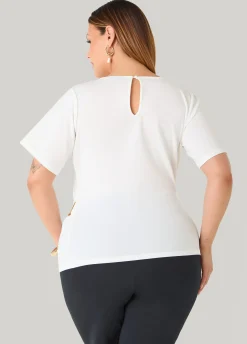 Embellished Faux Wrap Top