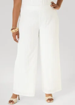 Eyelet Straight Leg Pants