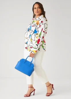 Face Print Collared Shirt