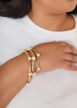 Faux Pearl Stretch Bracelet Set