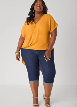 Faux Wrap Hi Low Top