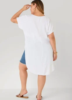 Faux Wrap Hi Low Top
