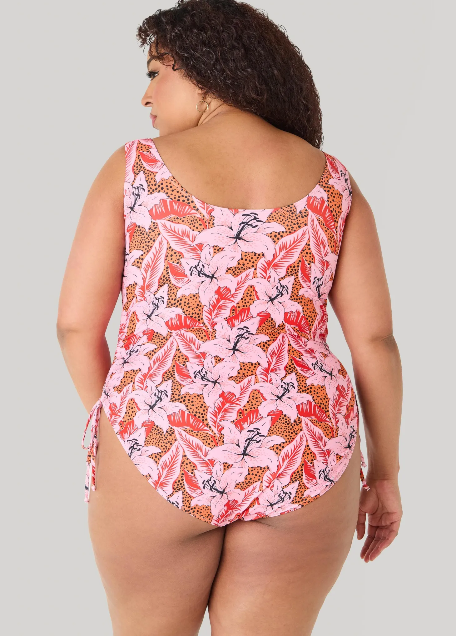 Floral Drawstring Swimsuit
